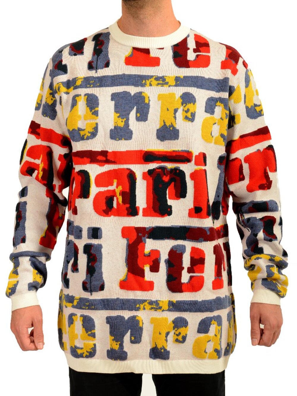 Scuderia Ferrari Fluid Jacquard Graffiti Wool Pullover Sweater US XL IT 54